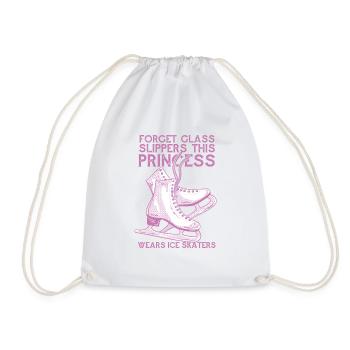 Figure skating figure skater ice skates - Drawstring Bag - white - Front