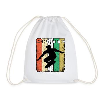 Skate Retro Vintage Skater Skateboarding Geschenk - Turnbeutel - Weiß - Vorne
