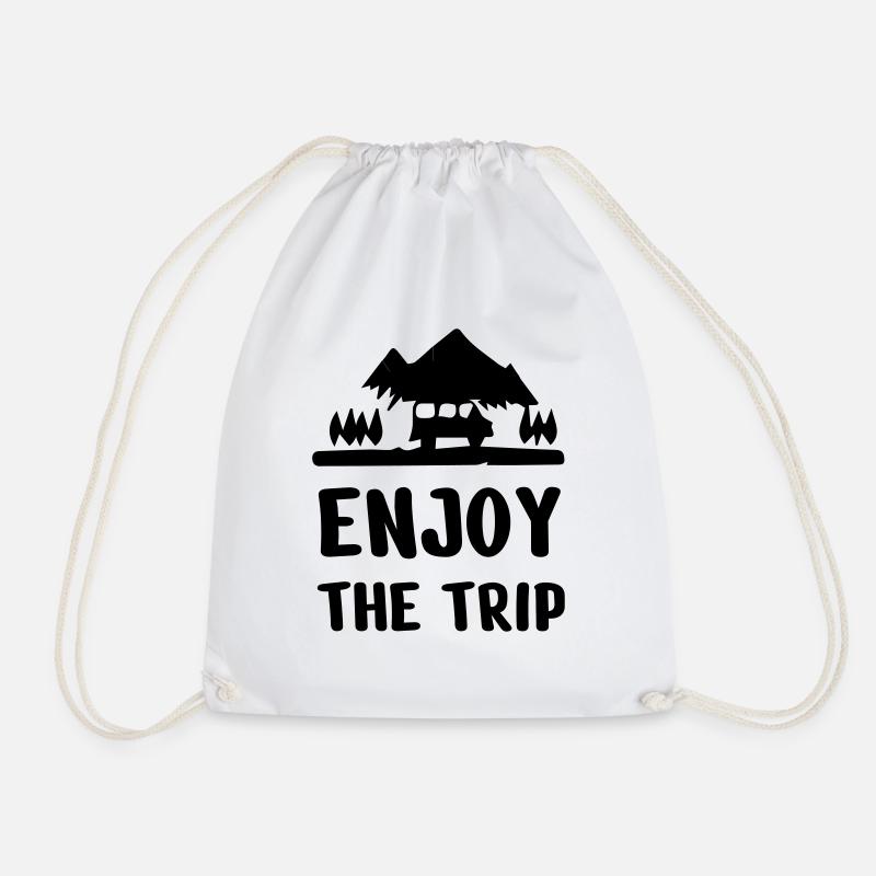 Enjoy the Trip - Drawstring Bag - white