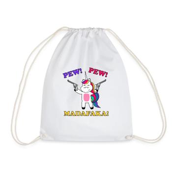 Unicorn Unicorn Unicorn Pew Pew - Drawstring Bag - white - Front