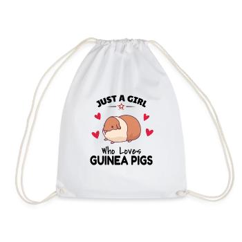 MEERSCHWEINCHEN GUINEA PIG: Love Guinea Pigs - Drawstring Bag - white - Front