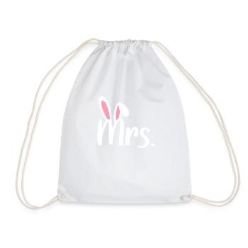 Ears Couple Easter Mrs - Drawstring Bag - white - Front
