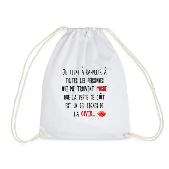 la covid et la perte de goût, humour, cadeau - Sac de sport léger - blanc - Devant