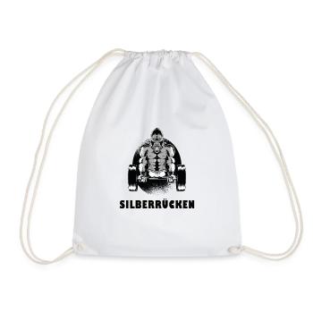 Silberrücken | Gorilla - Turnbeutel - Weiß - Vorne