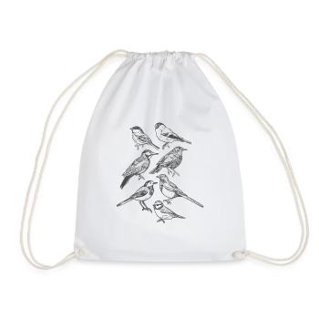 Oiseau à la main dessiné Oiseaux - Sac de sport léger - blanc - Devant