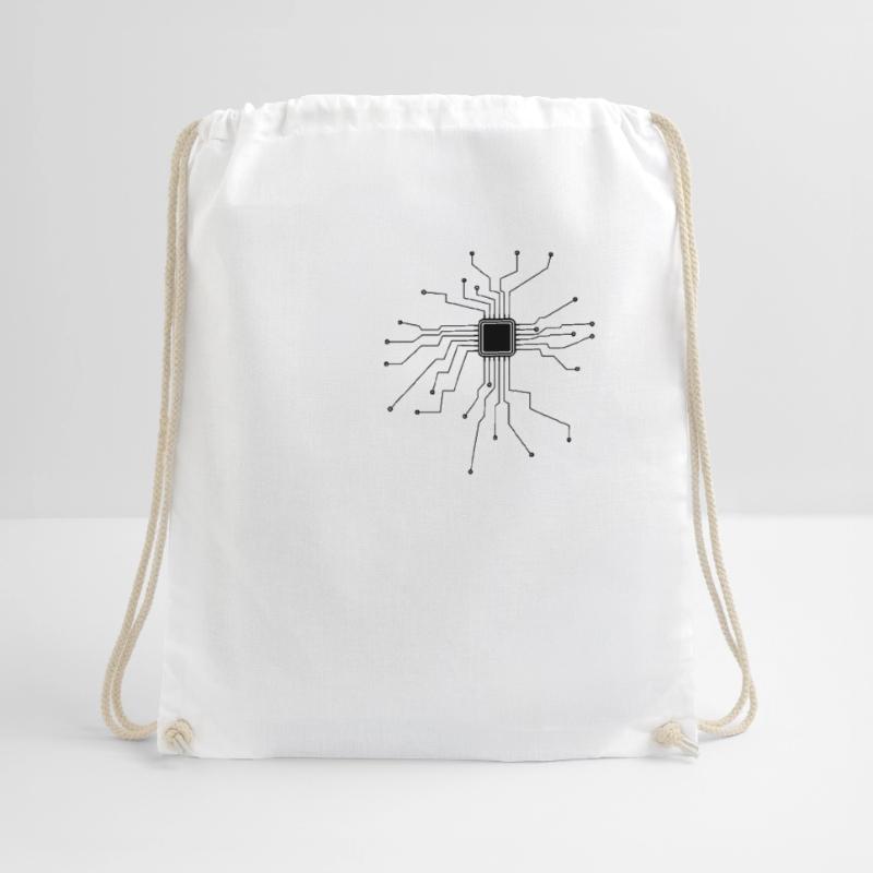 Processor, CPU, Technology, Electronics, Heart Drawstring Bag