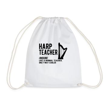 Harp Music Instrument Harp teacher definition - Turnbeutel - Weiß - Vorne