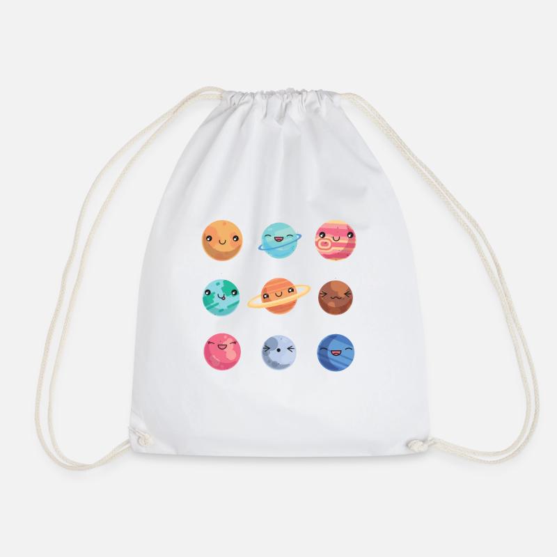 Solar System - Cute Planets - Planet - Galaxy - Turnbeutel - Weiß