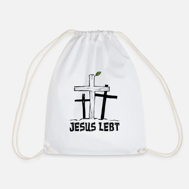 Jesus lebt - Kreuz Auferstehung Hoffnung Glaube - Turnbeutel - Weiß