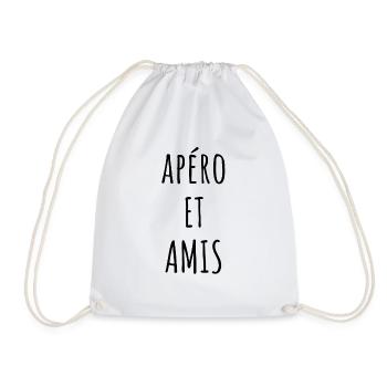 APÉRO ET AMIS idée cadeau humour - Sac de sport léger - blanc - Devant