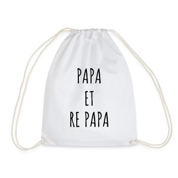 PAPA ET RE PAPA idée cadeau citation humour - Sac de sport léger - blanc - Devant