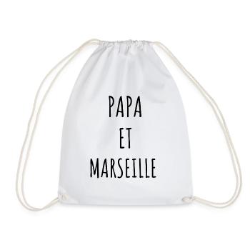PAPA ET MARSEILLE idée cadeau humour citation - Sac de sport léger - blanc - Devant
