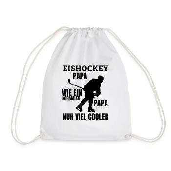 Eishockeyteam Papa Eishockey Dad Ice Hockey Vater - Turnbeutel - Weiß - Vorne