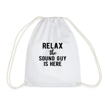 SOUND GUY / AUDIOLOGIST relax the sound guy is - Drawstring Bag - white - Front