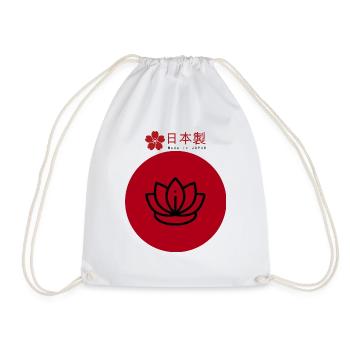 japanese blossom - Drawstring Bag - white - Front