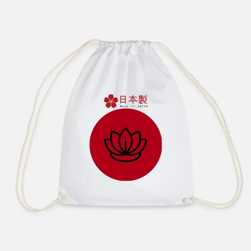 japanische Blüte - Turnbeutel - Weiß