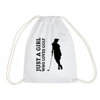 Golf club girl golfer golf golf ball - Drawstring Bag - white - Front