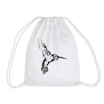 Kolibri schwarz - Turnbeutel - Weiß - Vorne