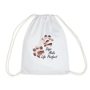 Paw prints dog paws paws dogs - Drawstring Bag - white - Front
