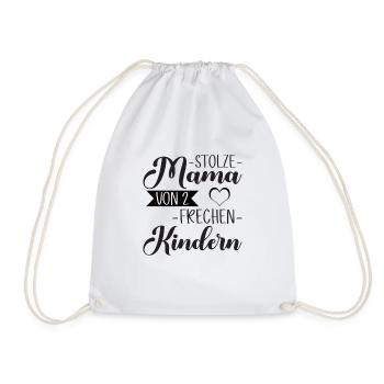 Stolze tolle Mama von 2 Kindern Geschenk - Turnbeutel - Weiß - Vorne