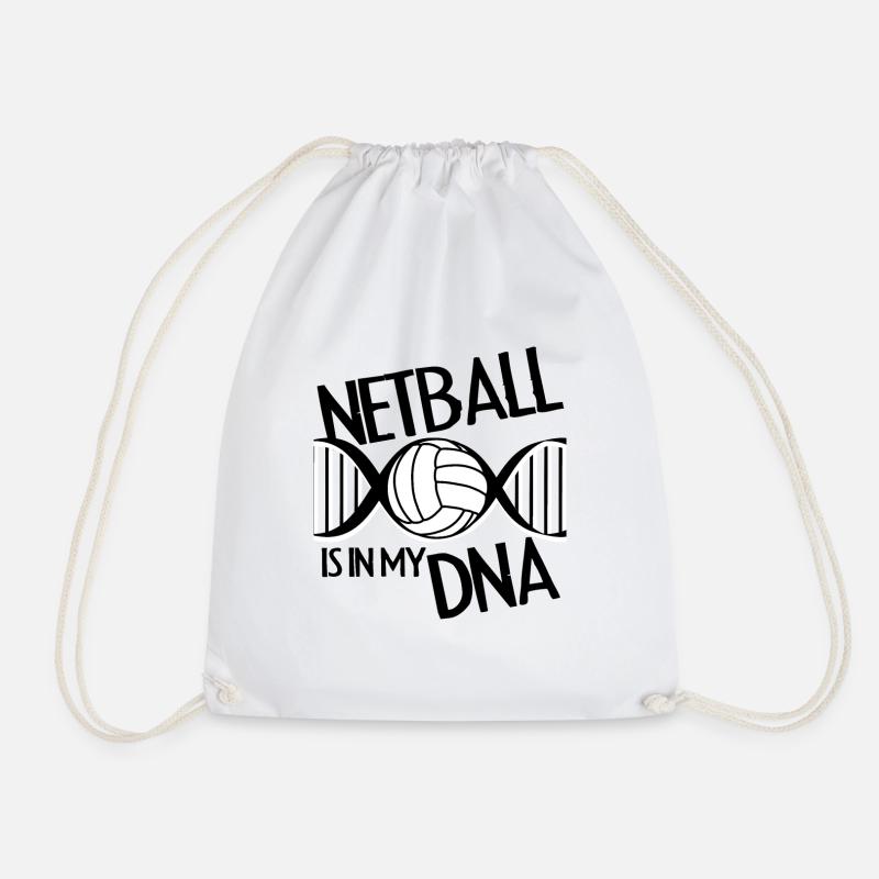 DNA Netball Ball - Drawstring Bag - white
