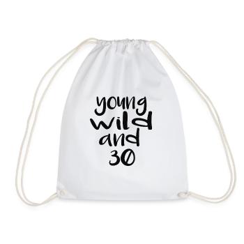 young and 30 - Drawstring Bag - white - Front