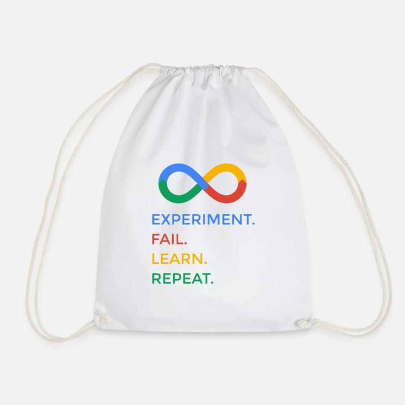 experiment fail learn repeat science - Turnbeutel - Weiß