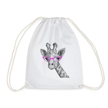 Girafe Lunettes Africaine Drôle - Sac de sport léger - blanc - Devant