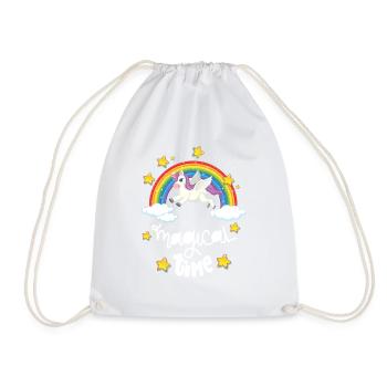 Einhorn Unicorns Magical time Ich will ein Einhorn - Turnbeutel - Weiß - Vorne