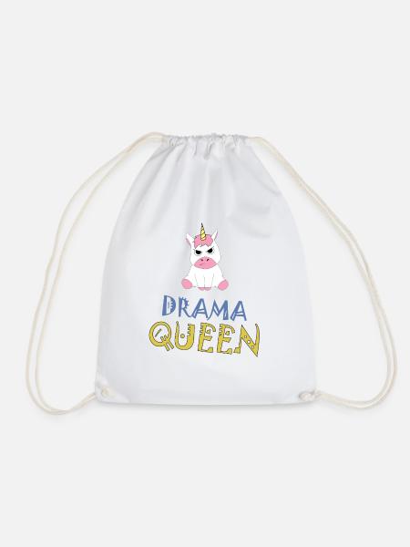 Einhorn Unicorn Drama Queen witziges Geschenk - Turnbeutel - Weiß