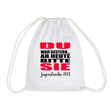 Jugendweihe 2021 Geschenk - Turnbeutel - Weiß - Vorne