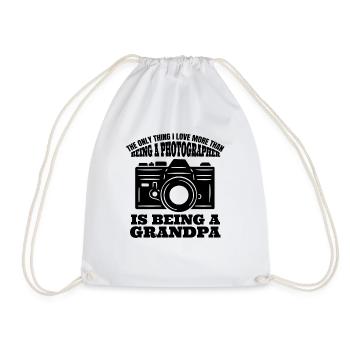 Photographers Grandpa Camera Saying Funny Photographing - Drawstring Bag - white - Front