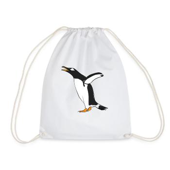 penguin - Drawstring Bag - white - Front