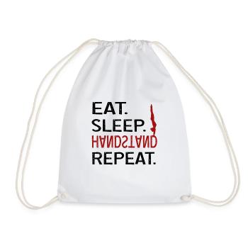 Eat sleep Handstand - Drawstring Bag - white - Front