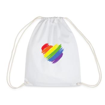 Regenbogen Herz LGBT CSD Love - Turnbeutel - Weiß - Vorne