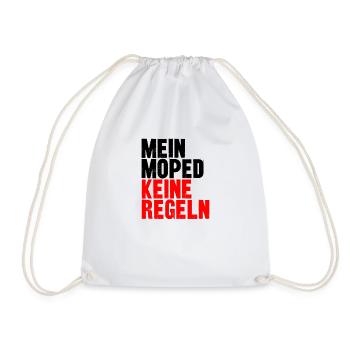 Mopedfahrer Moped fahren Retro Vintage Zweitakt - Turnbeutel - Weiß - Vorne