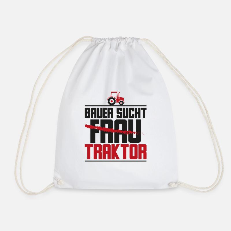 Bauer sucht traktor Geschenk Tierliebhaber - Turnbeutel - Weiß