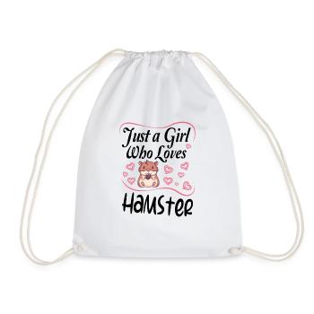 Hamster Hamsters : just a girl who loves Hamster - Drawstring Bag - white - Front