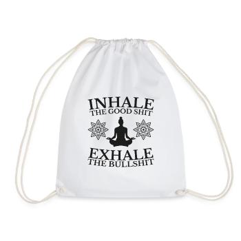 Inhale Exhale Yoga Gift Spirituality Peace - Drawstring Bag - white - Front