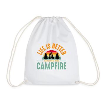 Camping Camping Nature Freedom Holiday Holidays - Drawstring Bag - white - Front