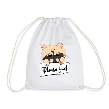 Funny Raccoon Sayings Retro Raccoon - Drawstring Bag - white - Front