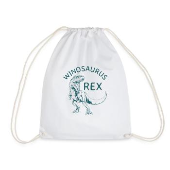 Winosaurus rex Wein Geschenk Spruch Party Alkohol - Turnbeutel - Weiß - Vorne