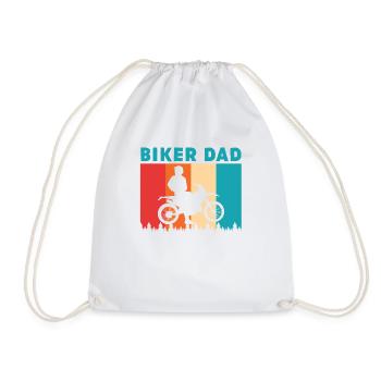 Motorcycle Papa Biker Moped Freedom and Love - Drawstring Bag - white - Front