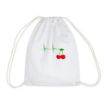 Cerise cerise battement de coeur fruit cerises - Sac de sport léger - blanc - Devant