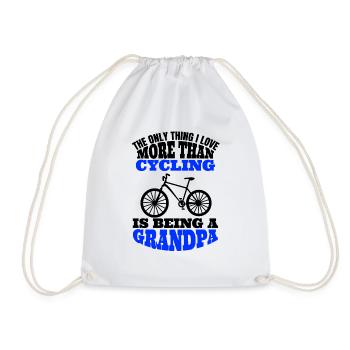 Bike Grandpa Cycling Bike Tour Grandfather Cycling - Drawstring Bag - white - Front