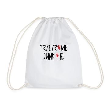 TRUE CRIME SERIAL KILLER GIFT : True Crime Junkie - Sac de sport léger - blanc - Devant