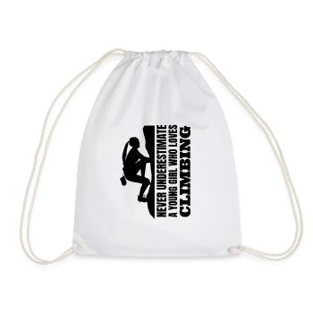 Mountaineering Girls Climbing Ladies Bouldering Woman - Drawstring Bag - white - Front