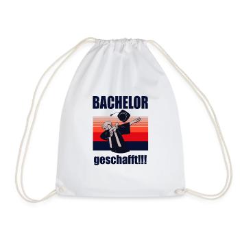 Bachelor Abschlussgeschenk zum Bachelor - Turnbeutel - Weiß - Vorne