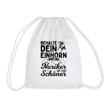 Einhorn Noriker Pinzgauer Geschenk Reitsport - Turnbeutel - Weiß - Vorne