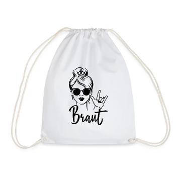 Braut Ehemann Hochzeit Ehe Bräutigam Geschenk - Turnbeutel - Weiß - Vorne